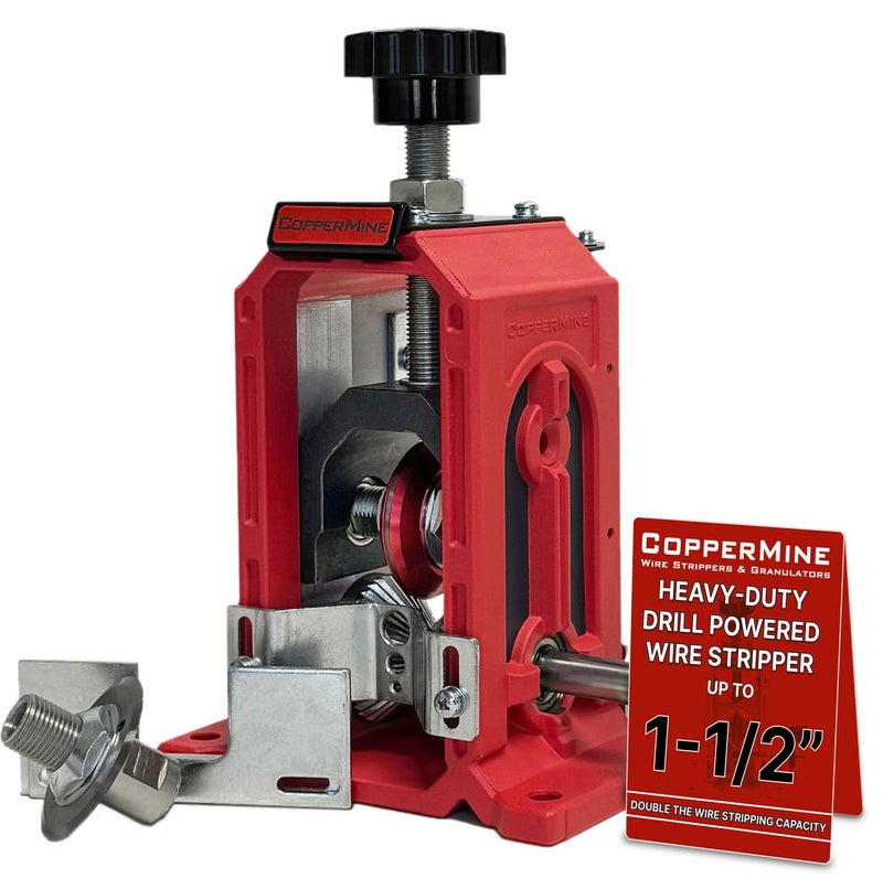 CopperMine Manual Wire Stripping Machine â€“ High-Capacity Copper Wire Stripper (Hand Crank & Drill-Powered) for 18 AWG to 1-1/2â€³ Cable â€“ Heavy Duty Recycling Tool - Image 1
